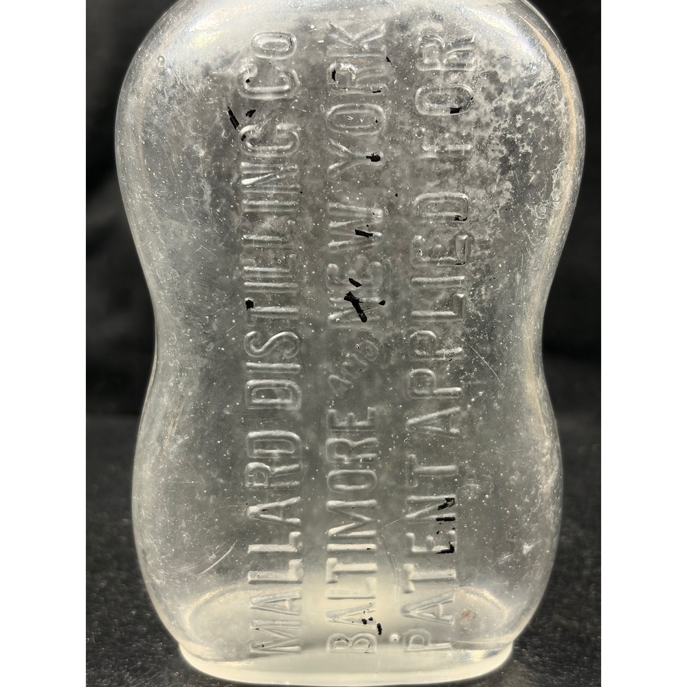 Mallard Distilling Co Baltimore NY Antique Glass Flask UV Reactive Bottle